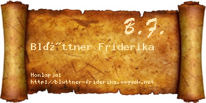 Blüttner Friderika névjegykártya